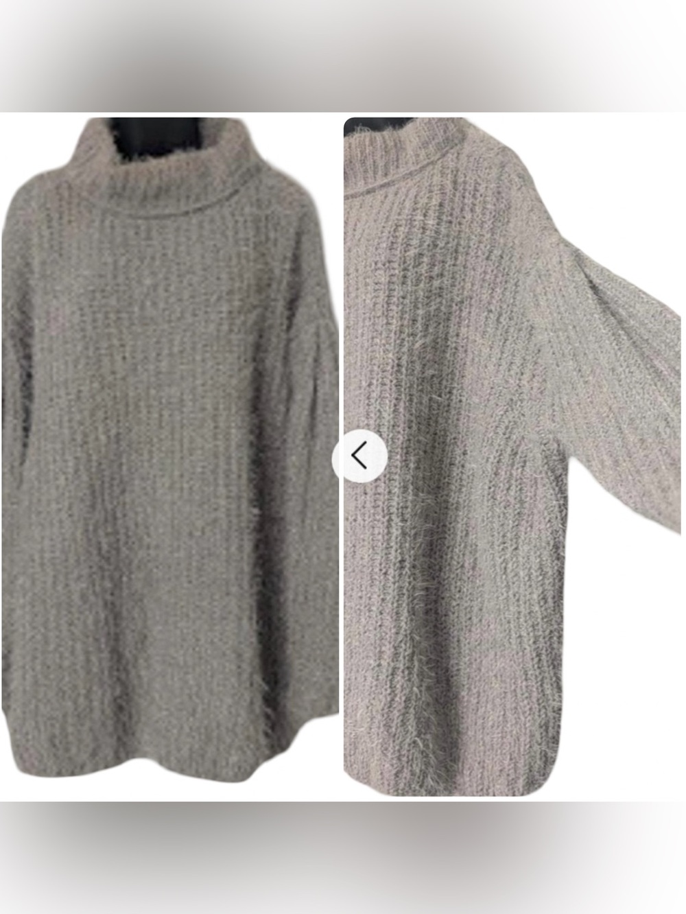 Free People Gray Oversized Fuzzy Sweater Size XS
